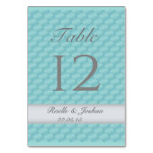 キルトエレガントティール（緑がかった色）銀結婚のテーブル番号 テーブルナンバー (裏面)