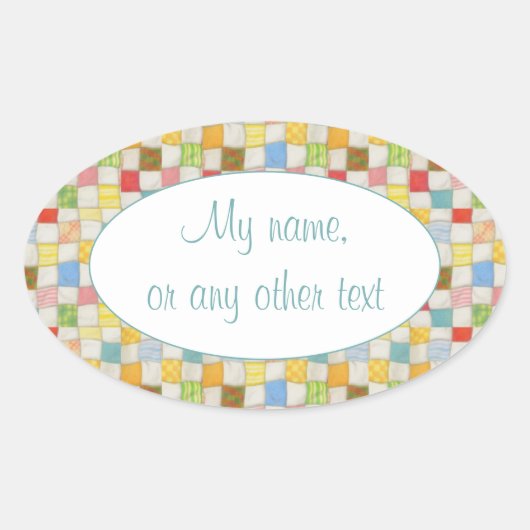 キルトオ熱狂するバルマットステッカー 楕円形シール (正面)