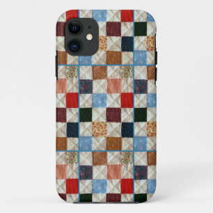 キルトカラフル正方形パターン iPhone 11 ケース