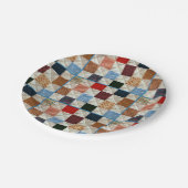 キルトカラフル正方形 ペーパープレート (アングル)