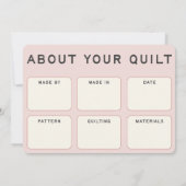 キルトカ気にード – ピンクヴィンテージデザイン カード (裏面)