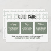 キルトカ気にード-モダンデザイン – セージ緑 サンキューカード (正面/裏面)