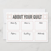 キルトカ気にード-モダンデザイン – ピンク サンキューカード (裏面)