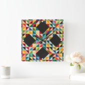 キルトキルターパターンアメリカーナクラフトラバーザーワー スクエア壁時計 (ホーム)