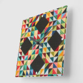 キルトキルターパターンアメリカーナクラフトラバーザーワー スクエア壁時計 (傾斜)