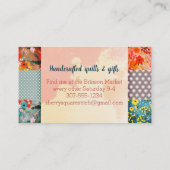 キルトキルティングキルター布ブロックシームストレス 名刺 (裏面)