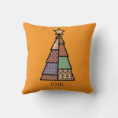 キルトクリスマスツリーとモノグラム装飾用クッション クッション (裏面)