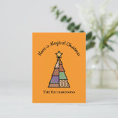 キルトクリスマスツリーのクリスマスポストカード シーズンポストカード (スタンド正面)