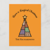 キルトクリスマスツリーのクリスマスポストカード シーズンポストカード (正面)