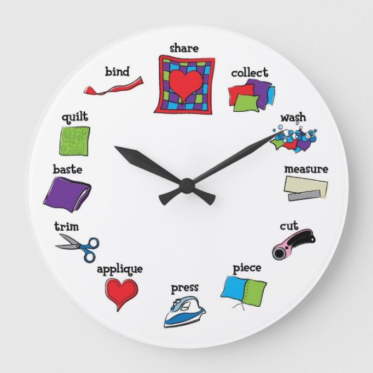 キルトクロック ラージ壁時計 (正面)