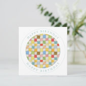 キルトスクエア熱狂するフラット誕生日カード シーズンカード (スタンド正面)