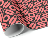 キルトスタイルパターン02 – トロピカルピンクonブラック ラッピングペーパー (ロールコーナー)