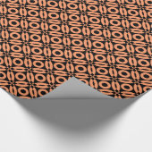 キルトスタイルパターン02 – ピーチオンブラック ラッピングペーパー (角)