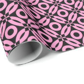 キルトスタイルパターン02 – ブラックのピンク ラッピングペーパー (ロールコーナー)