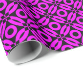 キルトスタイルパターン02 – ブラックのマゼンタ ラッピングペーパー (ロールコーナー)