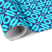 キルトスタイルパターン02 – 水色オン深いネイビー ラッピングペーパー (ロールコーナー)