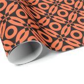 キルトスタイルパターン02 – 秋のオレンジ（黒） ラッピングペーパー (ロールコーナー)