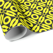 キルトスタイルパターン02 – 黒の黄色 ラッピングペーパー (ロールコーナー)