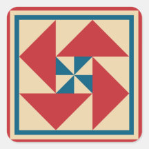 キルトステッカー – 愛国的なスピン（赤）