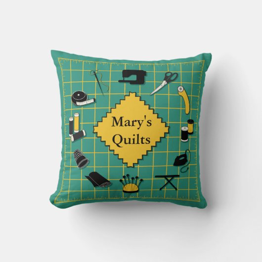 キルトタイカスタマイズムのラベル クッション (正面)