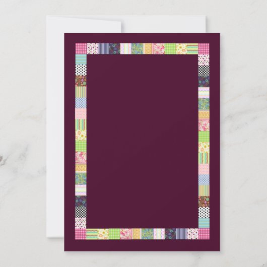 キルトデザインファミリ懇親会ダーク招待状 招待状 (裏面)