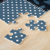 キルトデザイン、ジオメトリックパッチワーク、ブルートーン。 ジグソーパズル (側面)