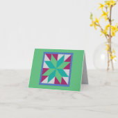 キルトノートカード – ハンターズスター(緑) カード (黄色い花)