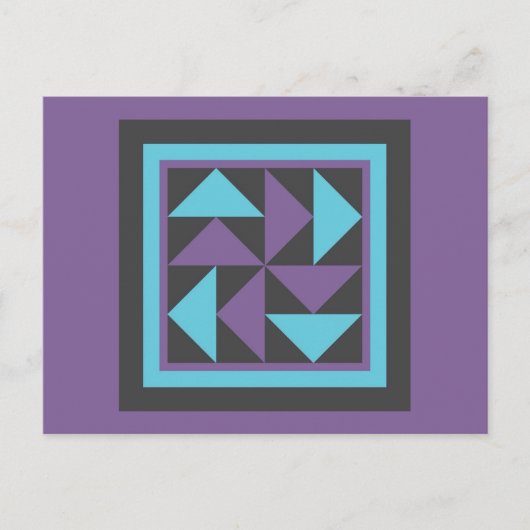 キルトハガキ飛んでいるー – Dutchman (紫/青) ポストカード (正面)