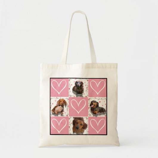 キルトハートのパターカスタムンとフォトコラージュ トートバッグ (正面)