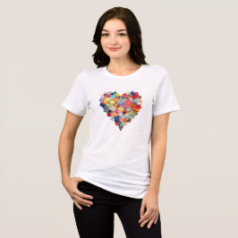 キルトハート 私はキルティングが好きです キルター ファブリックコラージュ トライブレンドＴシャツ