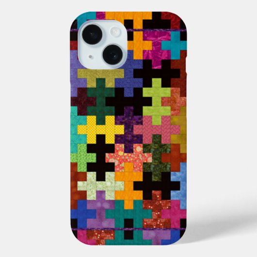 キルトパタカラフルーンiPhone 15ケース Case-Mate iPhoneケース (裏面)