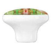 キルトパターンセラミックノブ赤緑 セラミックノブ (側面)