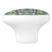 キルトパターンセラミックノブ青緑の紫 セラミックノブ (側面)