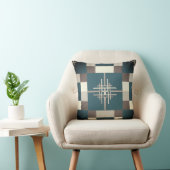 キルトパターンブラウンとグレーの装飾用クッション クッション (椅子)