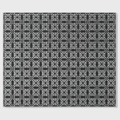 キルトパターン01 – 黒の白 ラッピングペーパー (フラット)