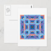 キルトパターン3 （青と紫） ポストカード (正面/裏面)