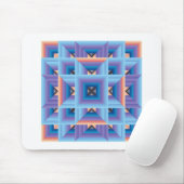 キルトパターン3 （青と紫） マウスパッド (マウス)