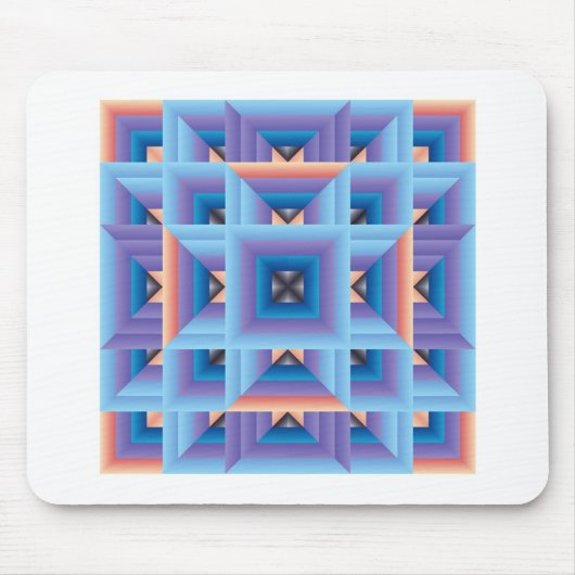 キルトパターン3 （青と紫） マウスパッド (正面)