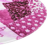 キルトパター熱狂するンピンク白フローラパッチワーク カッティングボード (角)