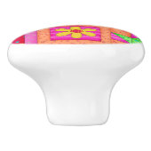 キルトパッチワークカラフルブロックアート セラミックノブ (側面)