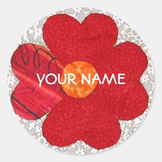 キルトパーソナライズされたシール! ラウンドシール (正面)