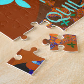 キルトフラク熱狂するトラクタ抽象芸術 ジグソーパズル (側面)