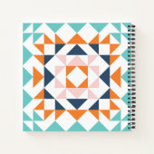 キルトブカラフルモダンロックのジオメトリックアート ノートブック (裏面)