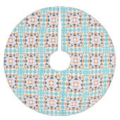 キルトブカラフルモダンロックのジオメトリパターン ブラッシュドポリエステルツリースカート (正面)