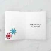 キルトブロックを修正パーソナライズされたカスタムメッセージ カード (内部)