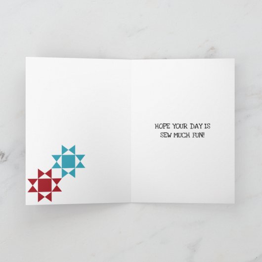 キルトブロックを修正パーソナライズされたカスタムメッセージ カード (内部)