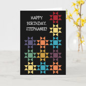 キルトブロックを修正パーソナライズされたカスタムメッセージ カード (黄色い花)