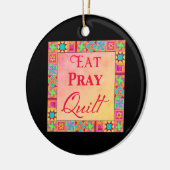 キルトブロックアー縁どト食べク祈ルトブラック セラミックオーナメント (左)