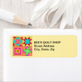 キルトブロックイエロー差出人住所ラベル ラベル (インサイチュ)