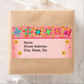 キルトブロックオレンジコーラル出荷ラベル ラベル (インサイチュ)